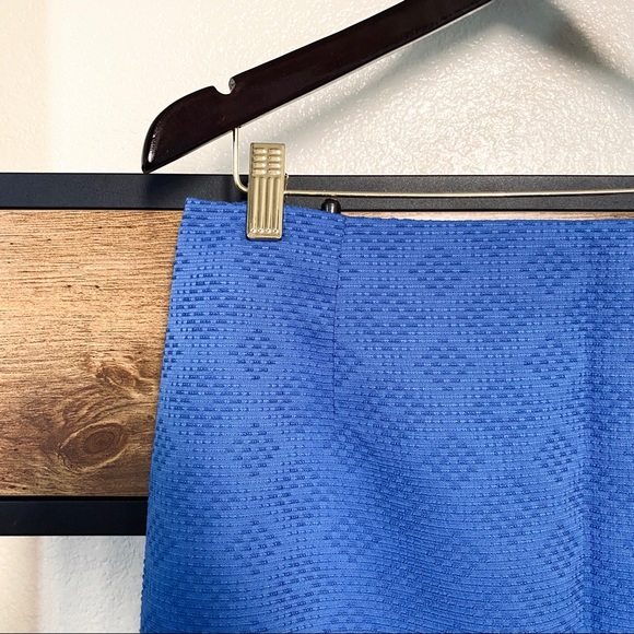 Cobalt Blue Textured Pencil Skirt - Picture 2 of 3